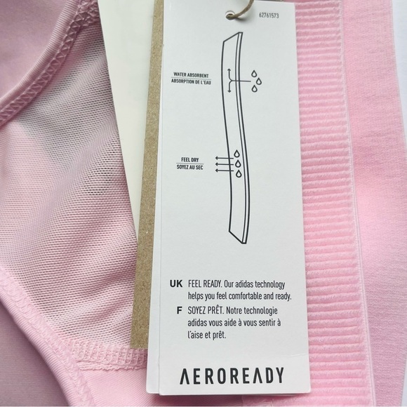 ADIDAS don’t rest alphaskin padded sports bra mesh racerback pastel pink size XS - Picture 11 of 16